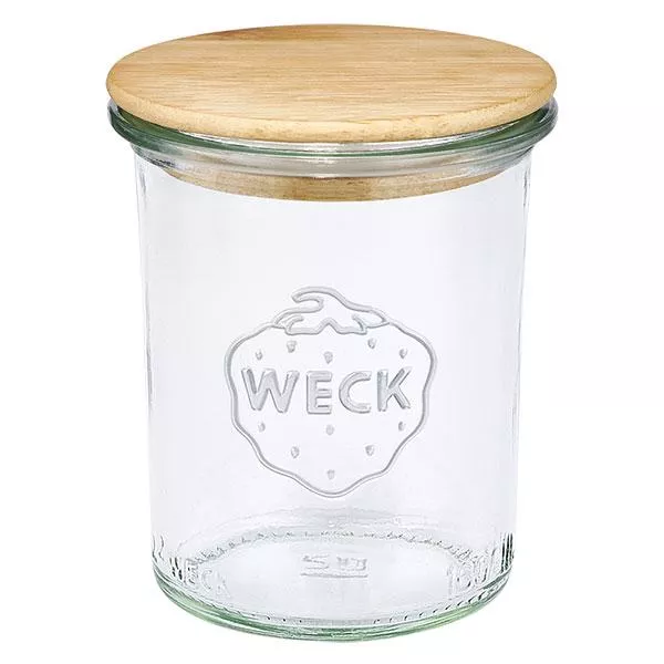 160ml bocal conique WECK RR60 avec couvercle en bois