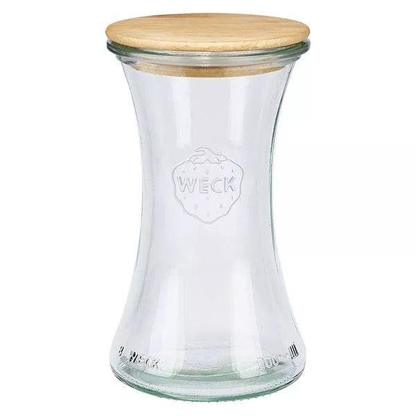 200ml bocal à gourmandises WECK RR60 avec couvercle en bois