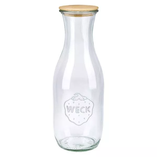 1062ml Bouteille à jus de fruits WECK RR60 avec couvercle en bois