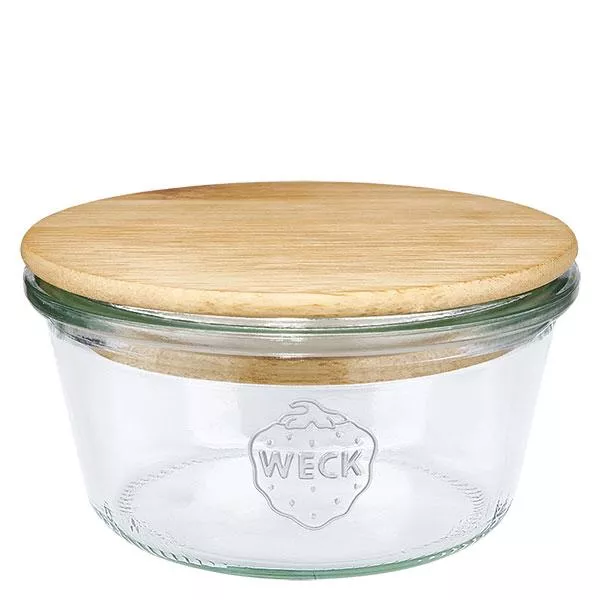 290ml bocal conique faible WECK RR80 avec couvercle en bois