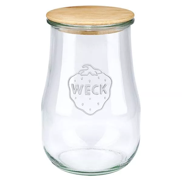 1750ml bocal tulipe WECK RR100 avec couvercle en bois