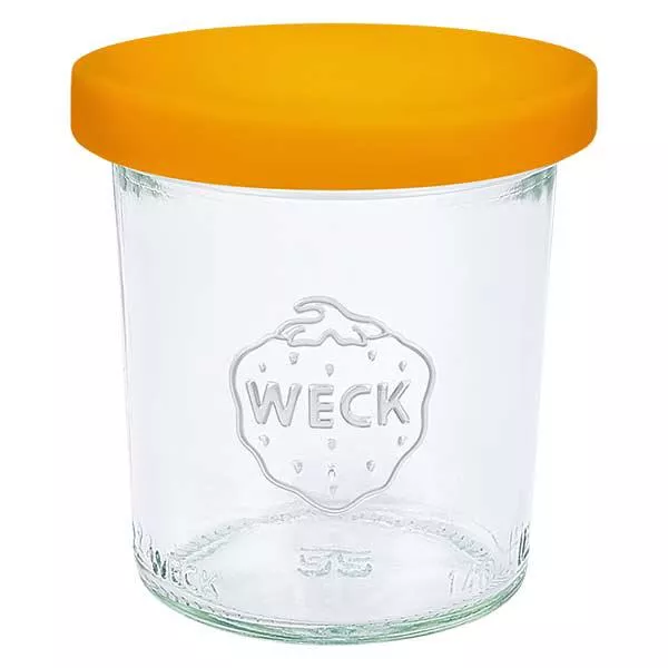 140ml bocal conique WECK RR60 avec couvercle en silicone orange