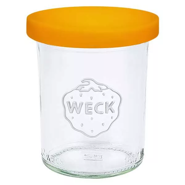 160ml bocal conique WECK RR60 avec couvercle en silicone orange