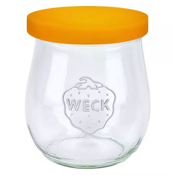 220ml bocal tulipeWECK RR60 avec couvercle en silicone orange