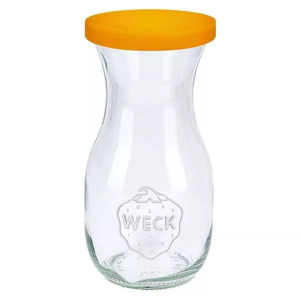 290ml Bouteille à jus de fruits WECK RR60 avec couvercle en silicone orange