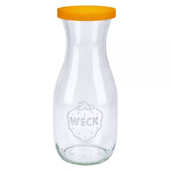 530ml Bouteille à jus de fruits WECK RR60 avec couvercle en silicone orange