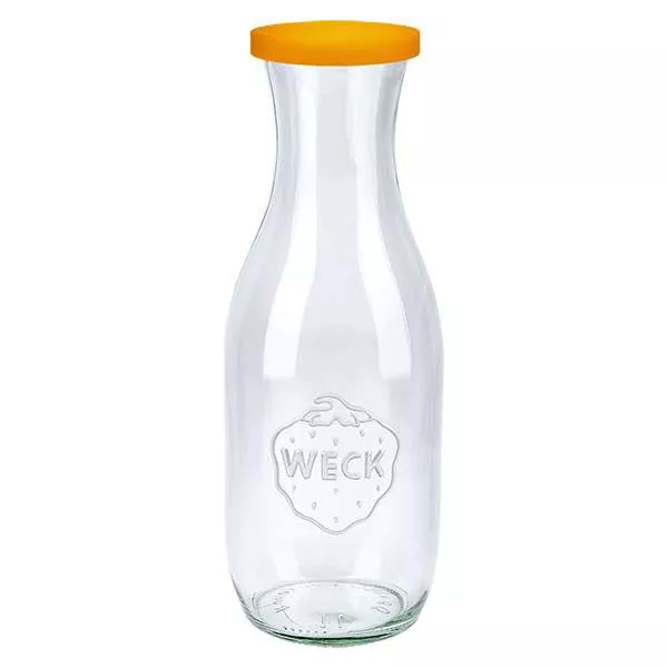 1062ml Bouteille à jus de fruits WECK RR60 avec couvercle en silicone orange