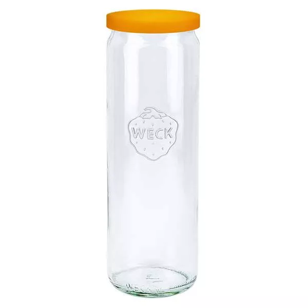 600ml bocal cylindrique WECK RR60 avec couvercle en silicone orange