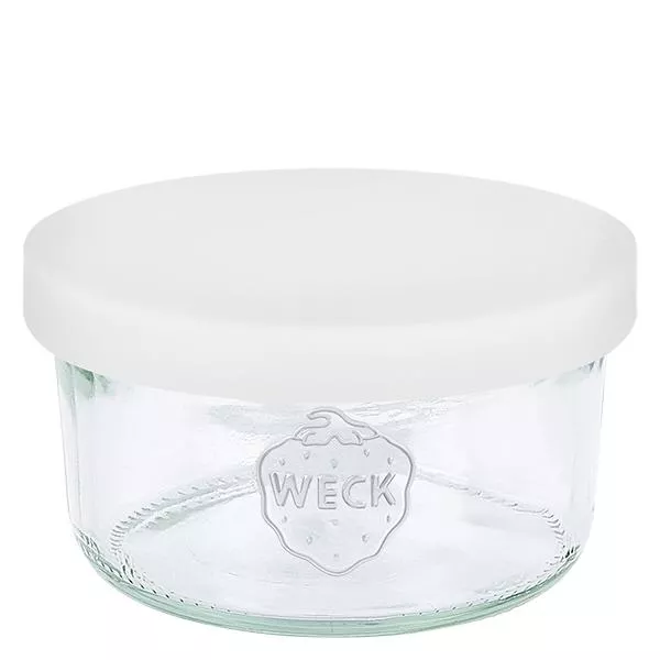 165ml bocal conique WECK RR80 avec couvercle en silicone blanc