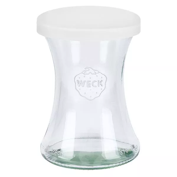 370ml bocal à gourmandises WECK RR80 avec couvercle en silicone blanc