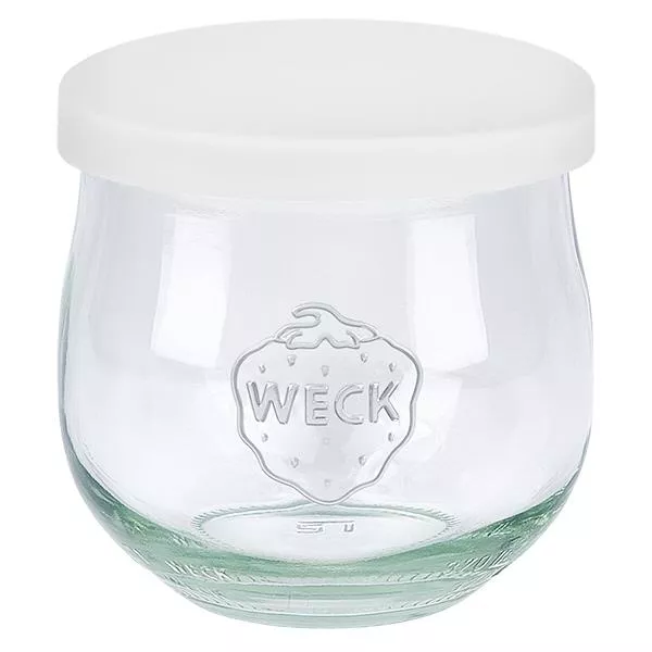 370ml bocal tulipe WECK RR60 avec couvercle en silicone blanc