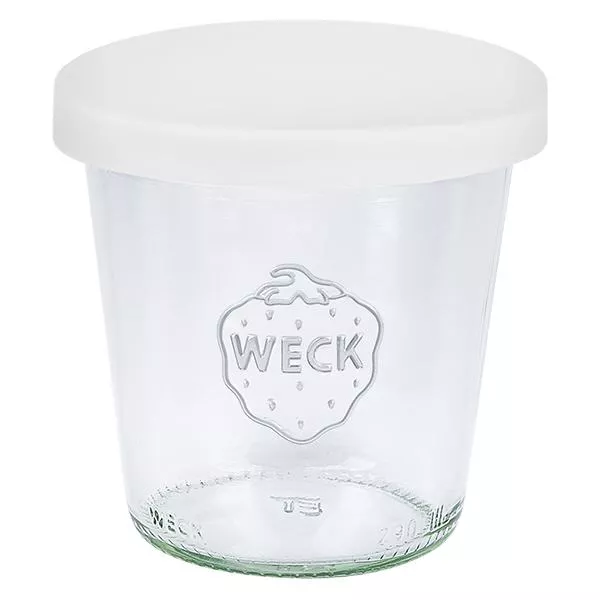 290ml bocal conique haut WECK RR80 avec couvercle en silicone blanc