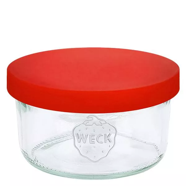 165ml bocal conique WECK RR80 avec couvercle en silicone rouge