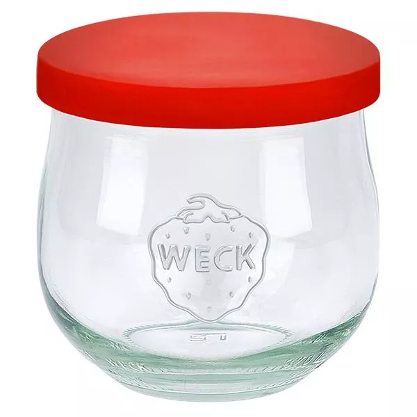 370ml bocal tulipe WECK RR60 avec couvercle en silicone rouge