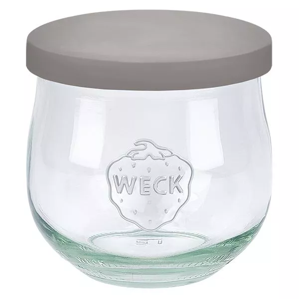 370ml bocal tulipeWECK RR60 avec couvercle en silicone gris