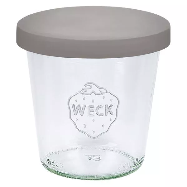 290ml bocal conique haut WECK RR80 avec couvercle en silicone gris