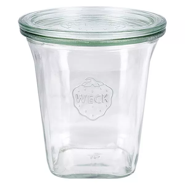 545ml bocal quadro avec bouchon en verre WECK RR100