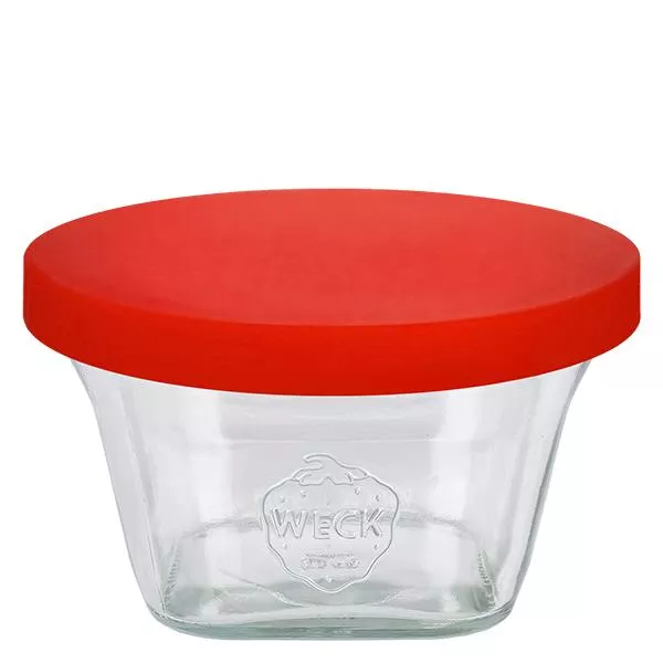 290ml bocal quadro WECK RR100 avec couvercle en silicone blanc