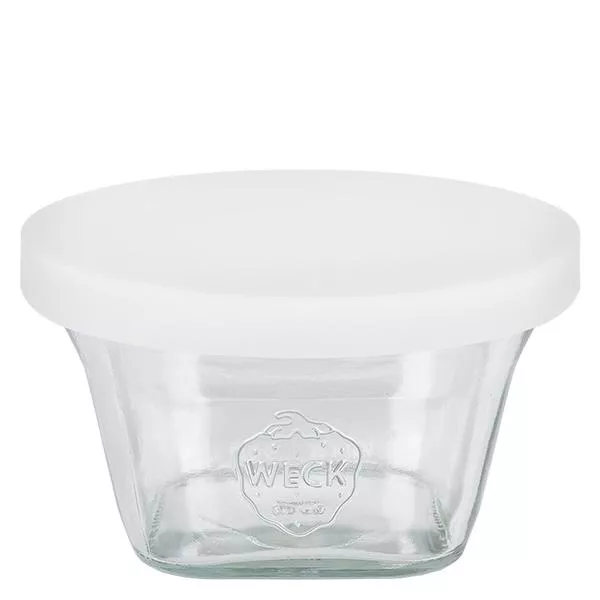 290ml bocal quadro WECK RR100 avec couvercle en silicone rouge