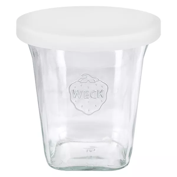 545ml bocal quadro WECK RR100 avec couvercle en silicone blanc