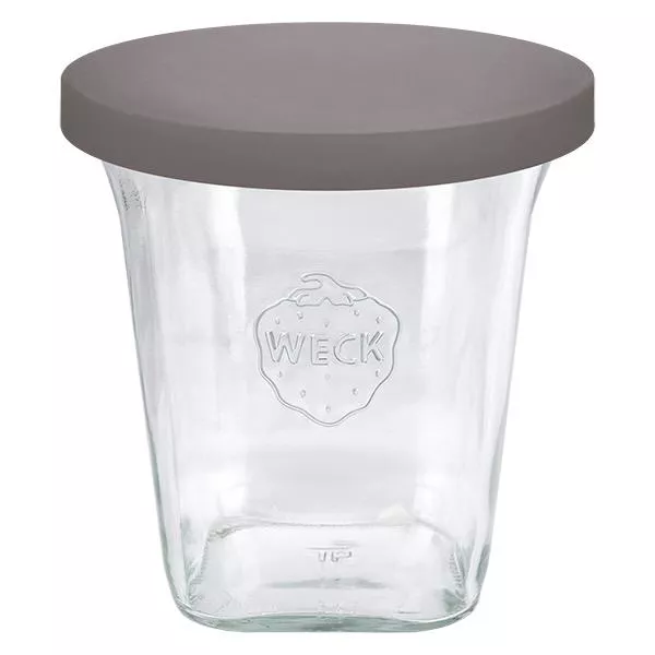 545ml bocal quadro WECK RR100 avec couvercle en silicone gris