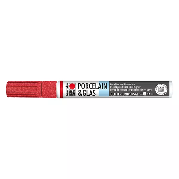 Crayon Rouge pailleté 1-2mm pour verre/porcelaine (532)