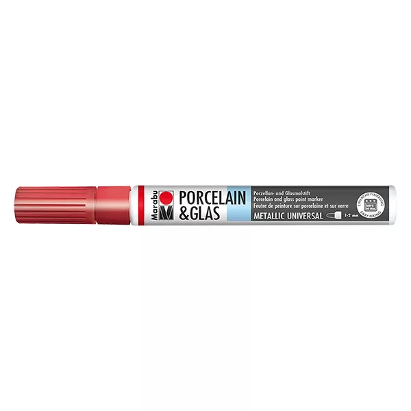 Crayon Rouge métallisé 1-2mm pour verre/porcelaine