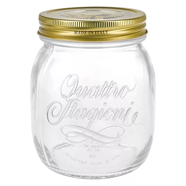 700ml verre rond &quot;Quattro Stagioni&quot; avec couvercle