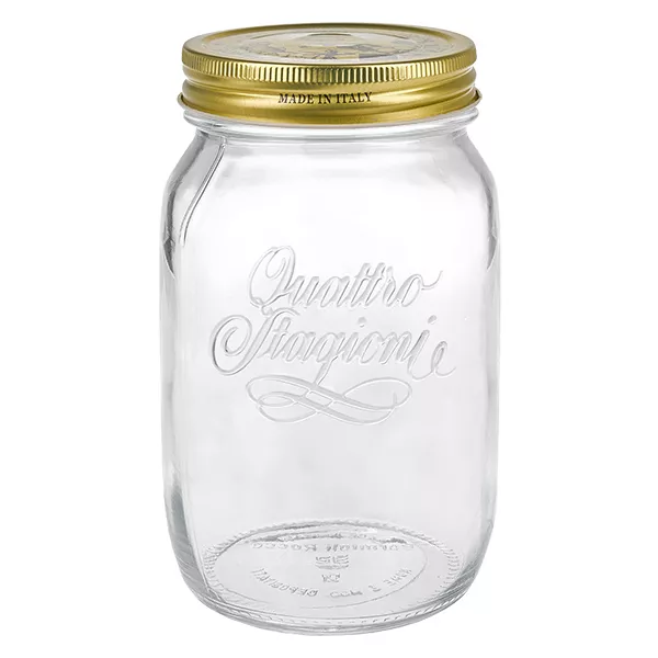 1000ml verre rond &quot;Quattro Stagioni&quot; avec couvercle