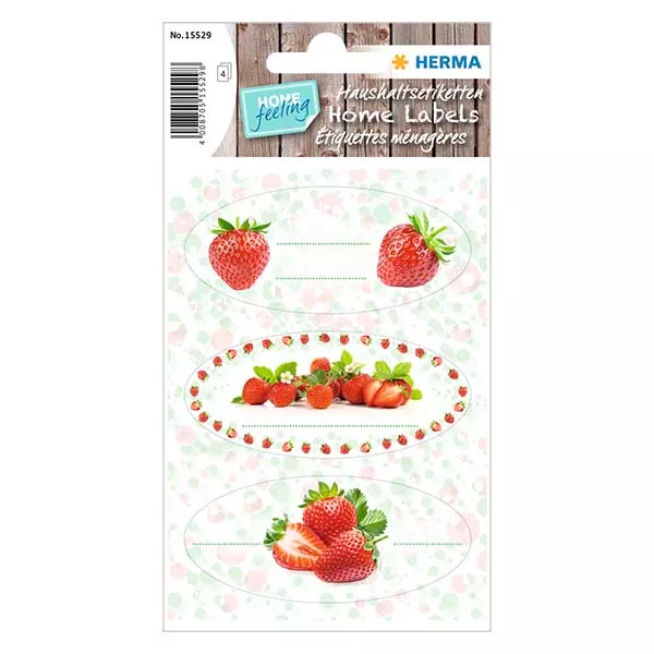 Étiquettes de cuisine &quot;Fraise&quot; (12 stickers)