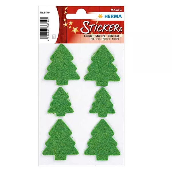 Stickers en feutre &quot;Sapins&quot; (6 stickers)