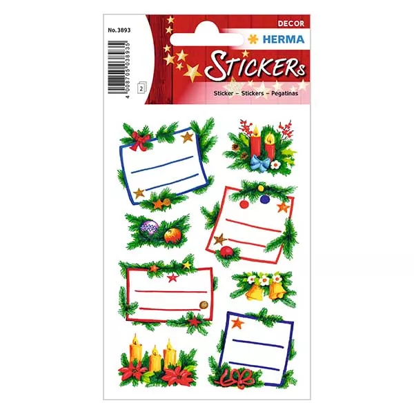 Sticker Arrangement de sapins (16 autocollants avec paillettes)