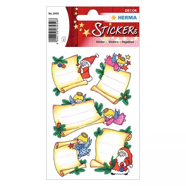 Sticker &quot;Lettre de Noël&quot; (10 étiquettes avec paillettes)