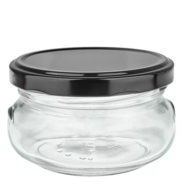 120ml Verre terrine avec couvercle BasicSeal noir UNiTWIST