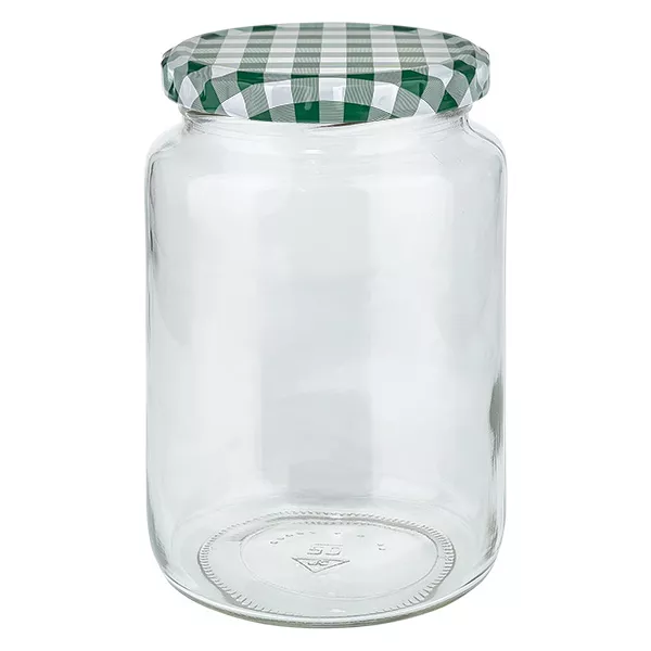 795ml Verre rond avec couvercle BasicSeal vert/blanc UNiTWIST