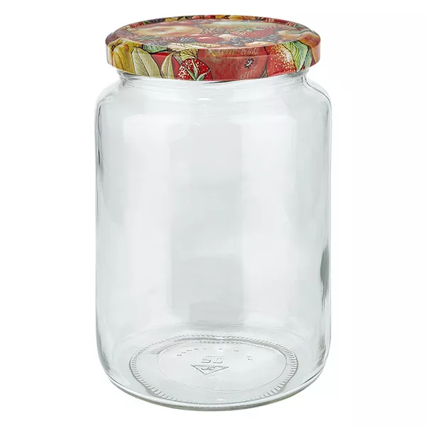 795ml Verre rond avec couvercle BasicSeal décor fruits UNiTWIST