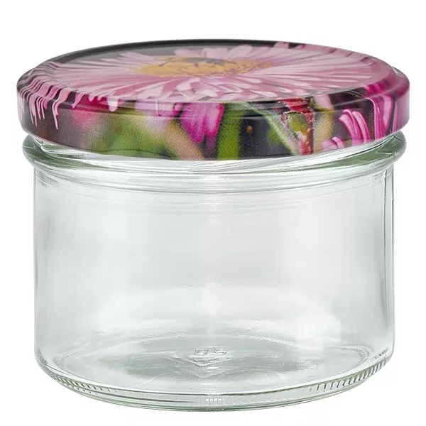 225ml Verre conique avec couvercle BasicSeal decor floral UNiTWIST