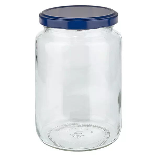 795ml Verre rond avec couvercle BasicSeal bleu UNiTWIST