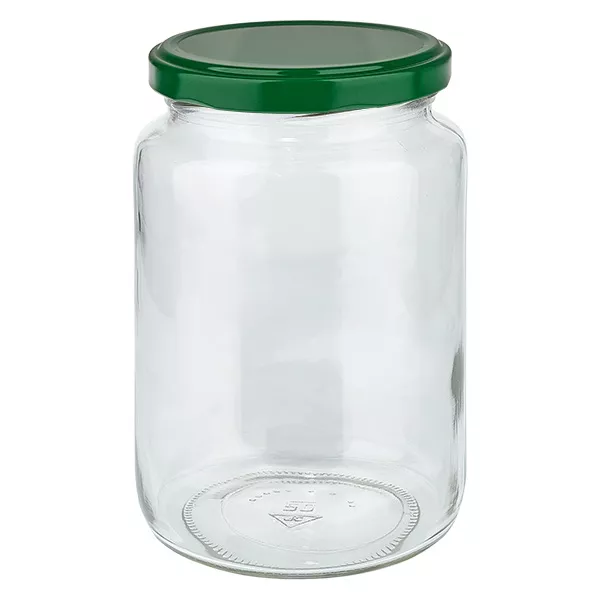 795ml Verre rond avec couvercle BasicSeal vert UNiTWIST