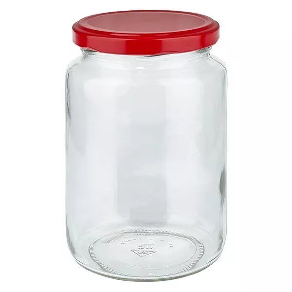 795ml Verre rond avec couvercle BasicSeal rouge UNiTWIST