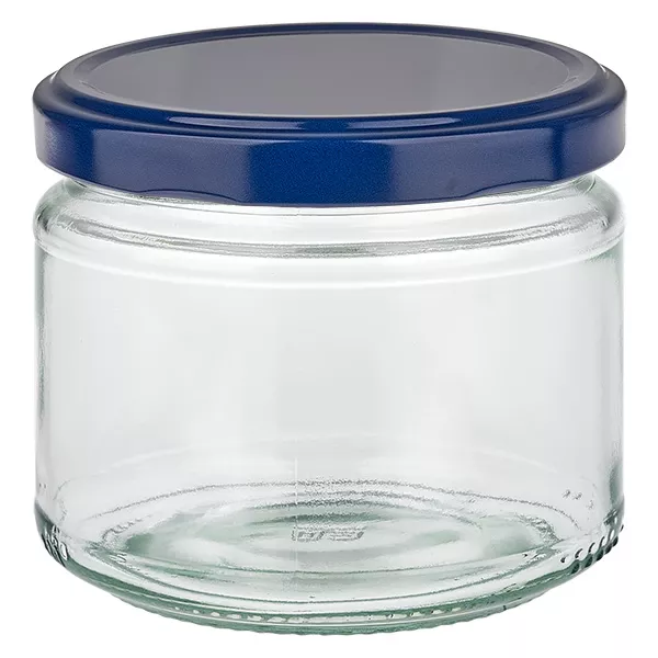 330ml Verre rond avec couvercle BasicSeal bleu UNiTWIST