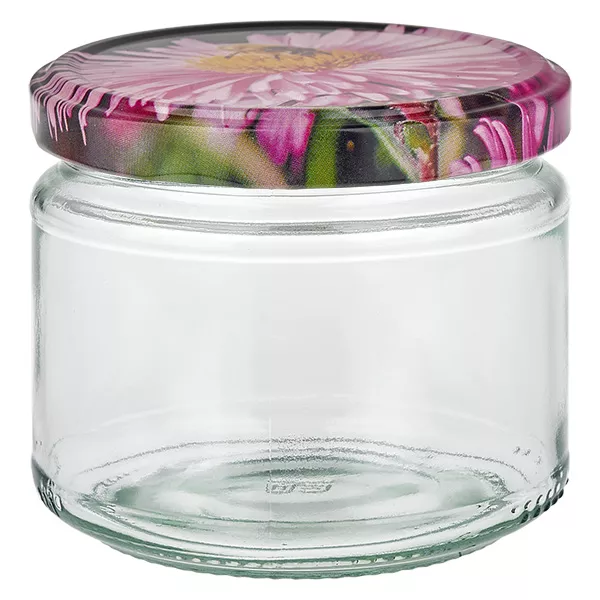 330ml Verre rond avec couvercle BasicSeal decor floral UNiTWIST