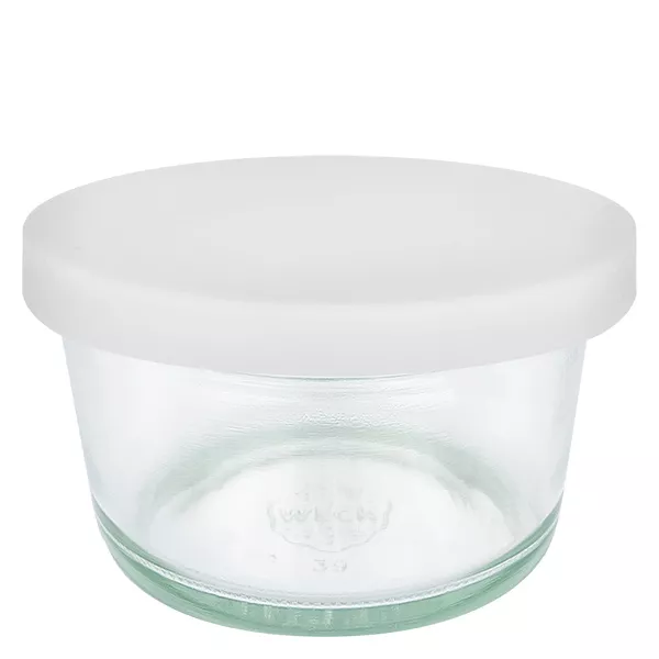 165ml bocal gourmet WECK RR80 avec couvercle en silicone blanc