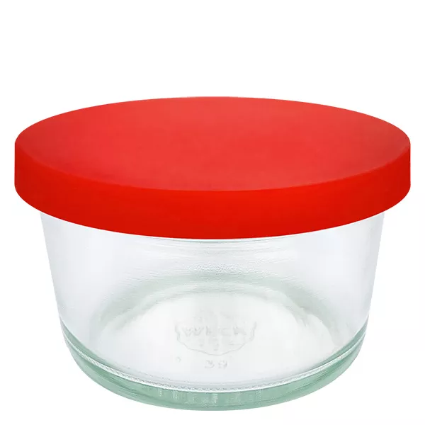 165ml bocal gourmet WECK RR80 avec couvercle en silicone rouge