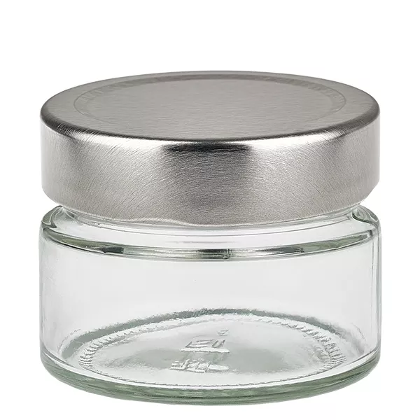 130ml Verre rond avec couvercle BasicSeal argent UNiTWIST