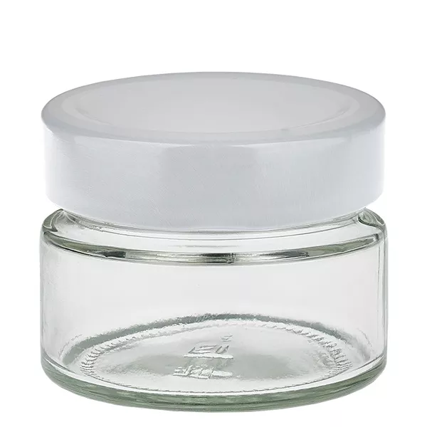 130ml Verre rond avec couvercle BasicSeal blanc UNiTWIST