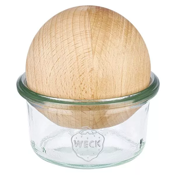 50ml bocal conique WECK RR60 avec boule en bois en hêtre