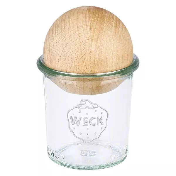 140ml bocal conique WECK RR60 avec boule en bois en hêtre