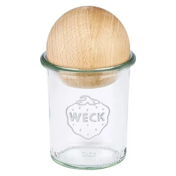 160ml bocal conique WECK RR60 avec boule en bois en hêtre