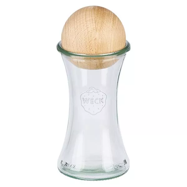 200ml bocal à gourmandises WECK RR60 avec boule en bois en hêtre